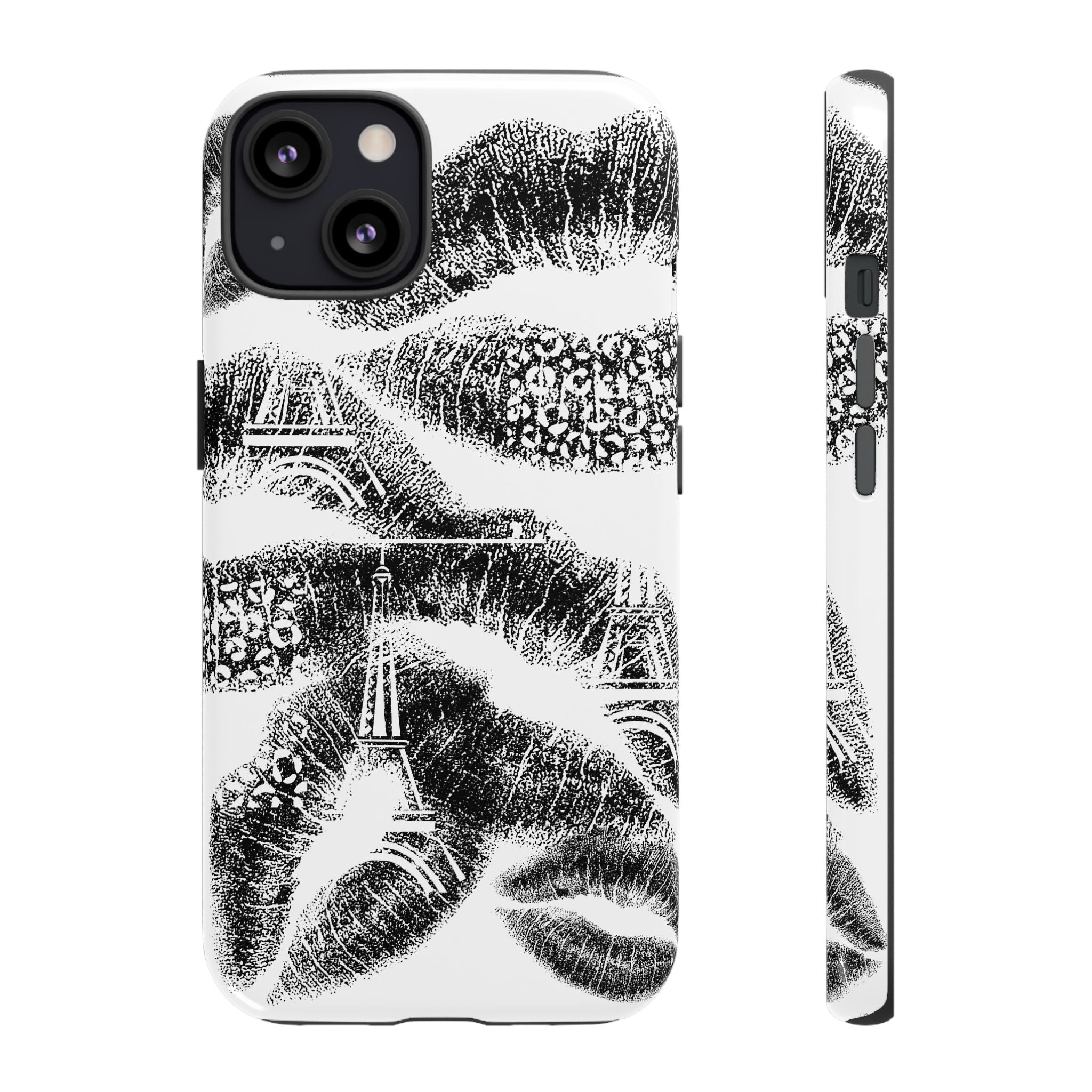 Black & White Lip Print phone case