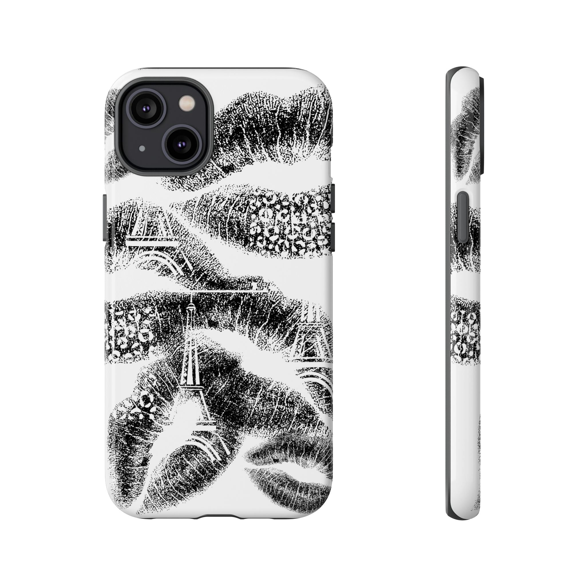 Black & White Lip Print phone case